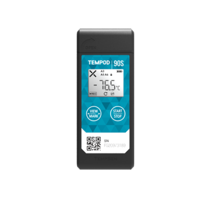 TEMPOD 90S Single Use Probeless USB PDF Dry Ice Temperature Data Logger (TEMPOD 90S แบบใช้ครั้งเดียว แบบไร้หัววัด USB PDF เครื่องบันทึกอุณหภูมิน้ำแข็งแห้ง)